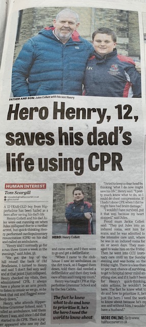 How I saved my dad’s life, a case for why maximising survival needs a chain of time critical actions.